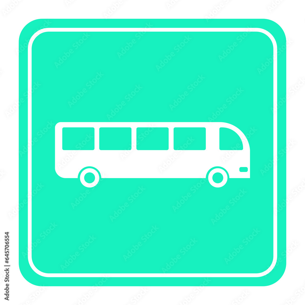 green mint bus station sign square icon green mint bus station sign square icon
