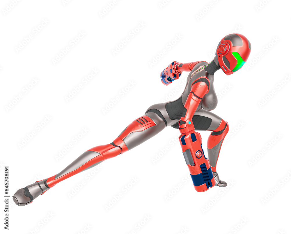 bot girl is kneeling and waiting for some action on side view bot girl is kneeling and waiting for some action on side view