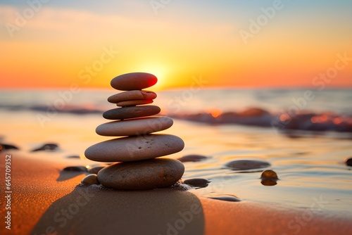 Steintürme der Ruhe: Ein meditativer Strandblick