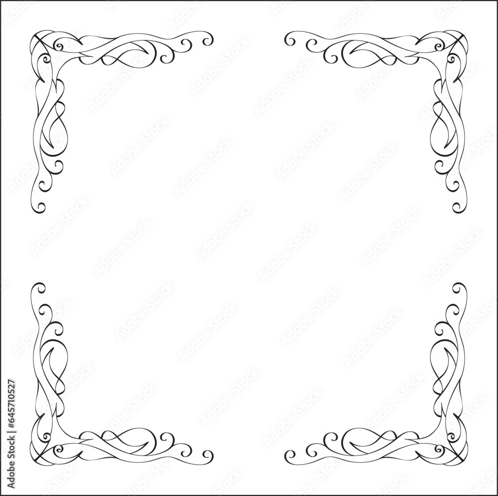 Elegant black and white monochrome ornamental border for greeting cards, banners, invitations. Vector frame for all sizes and formats. Isolated vector illustration. Elegant black and white monochrome ornamental border for greeting cards, banners, invitations. Vector frame for all sizes and formats. Isolated vector illustration.