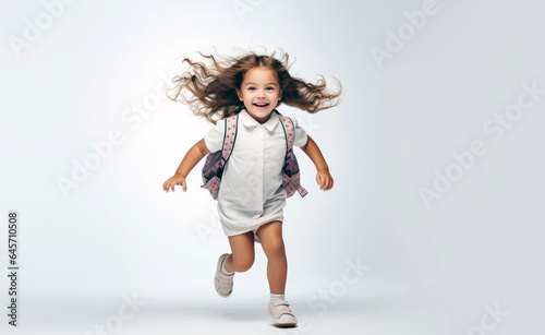 child model jumping in studio