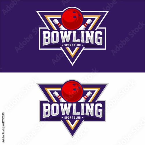 Bowling sport logo design vector illustration