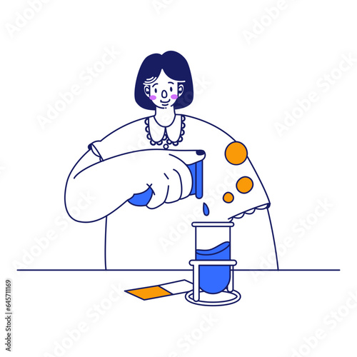 Girl doing experiments in a lab