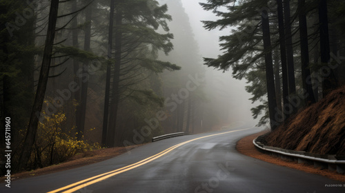Embracing the Tranquil Beauty of Autumn: A Scenic Road Trip Through Foggy Forests