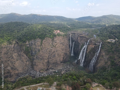 Jog Water fall view from the top of the hill in karnataka