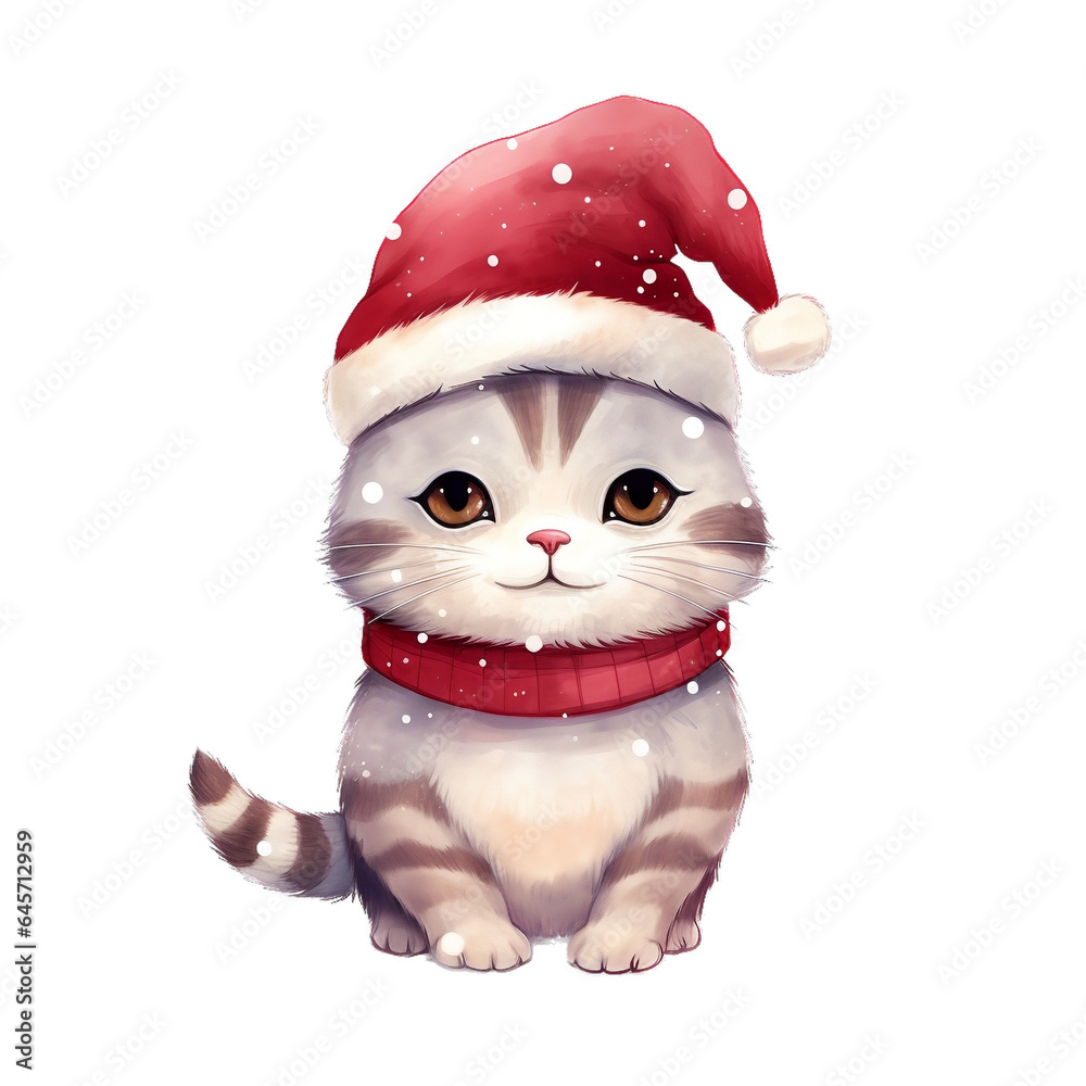 Cat with santa hat