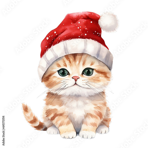 Cat with santa hat