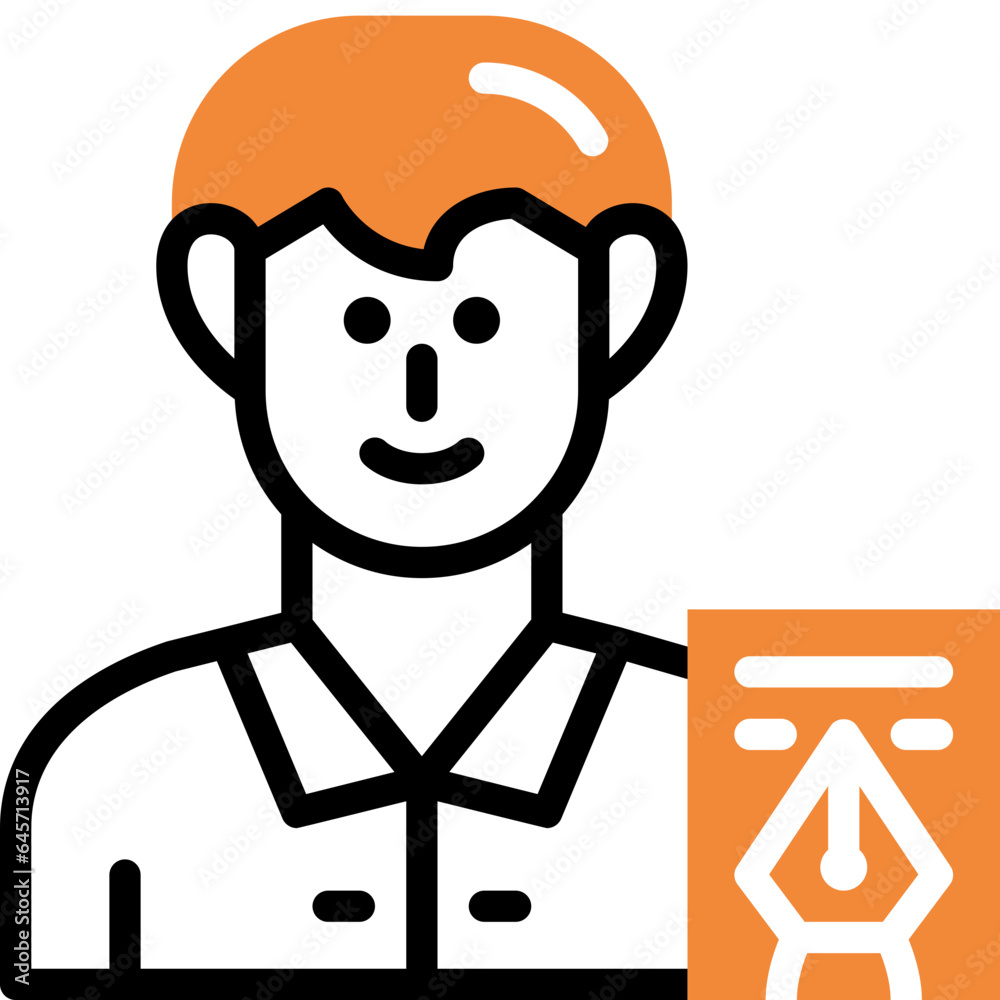 author flat line icon author flat line icon