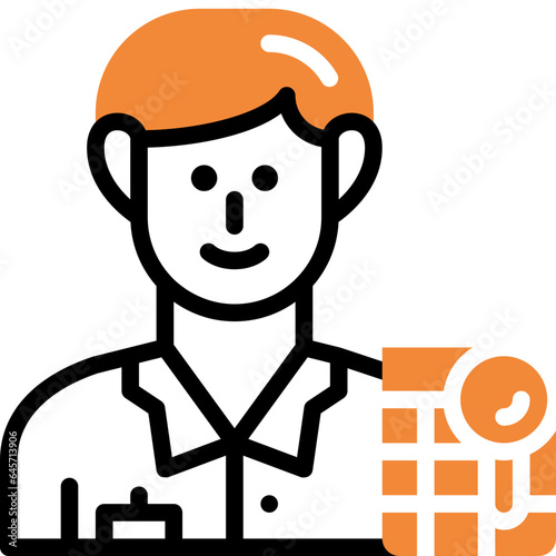 auditor flat line icon