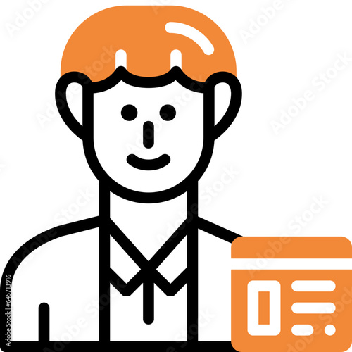 blogger flat line icon