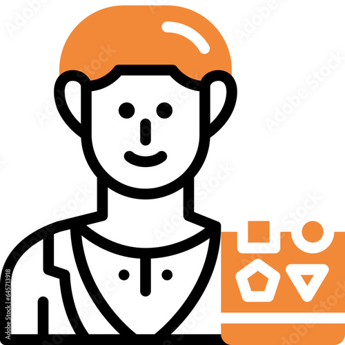 content creator flat line icon