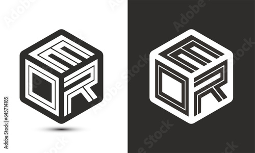 EOR letter logo design with illustrator cube logo, vector logo modern alphabet font overlap style. photo