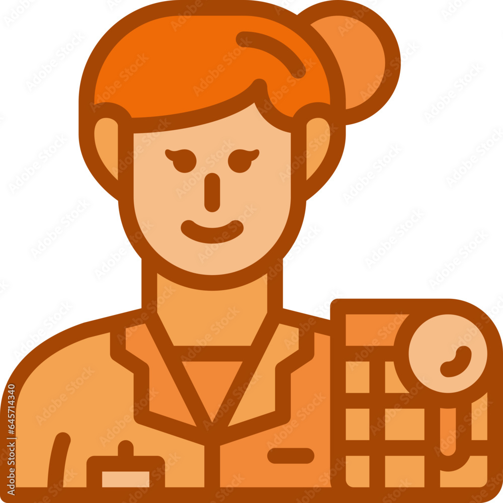woman auditor two tone icon