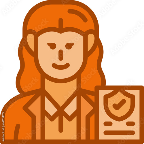 woman insurer two tone icon