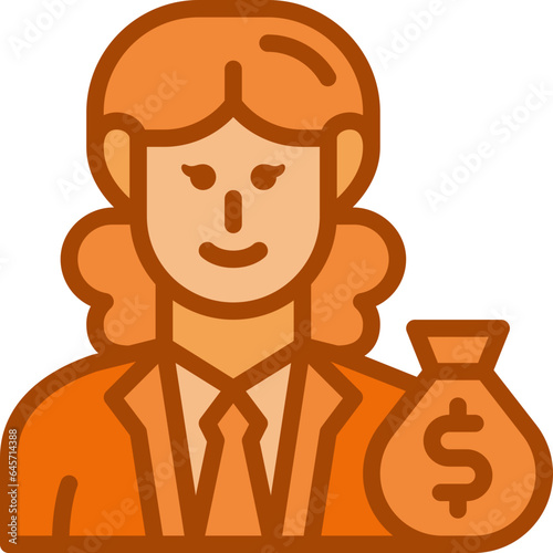 woman investor two tone icon