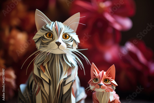 Origami cat made of paper © Michael