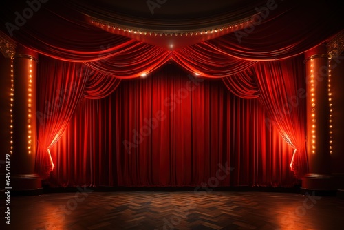 red curtain background