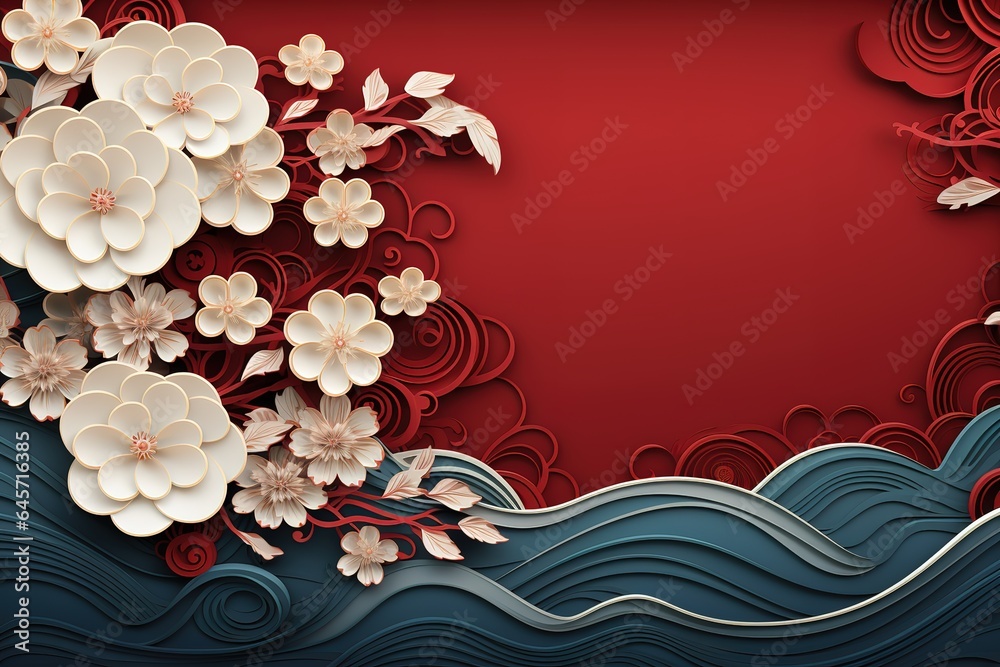 red flag cloth in full frame with selective focus. 3D Illustration of scarlet ruby colored garment with clean natural linen texture for background banner or wallpaper use.