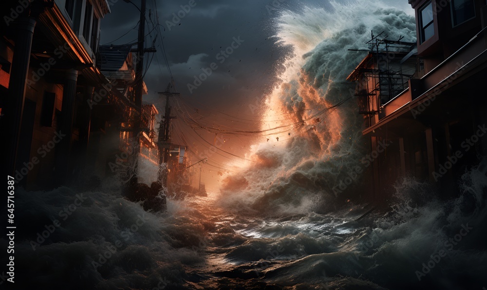 natural disasters hurricanes and tsunamis, ai generative