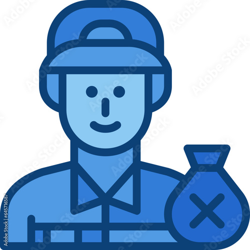 garbage collector two tone icon