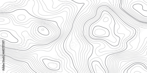 Topographic contours map background. Topography geographic white lines background. Geographic lines map on elevation assignment pattern. White paper curved reliefs background.