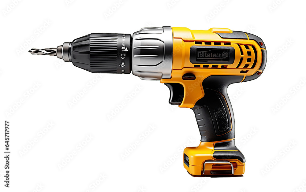 Power Drill Equipment Isolated on a Transparent Background PNG. Generative AI