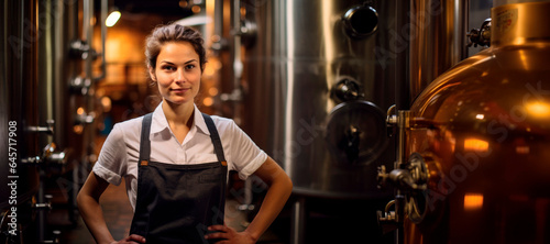 Brewing Excellence  A Portrait of a German Woman Working as a Beer Brewer  Mastering the Craft of Brewing.  