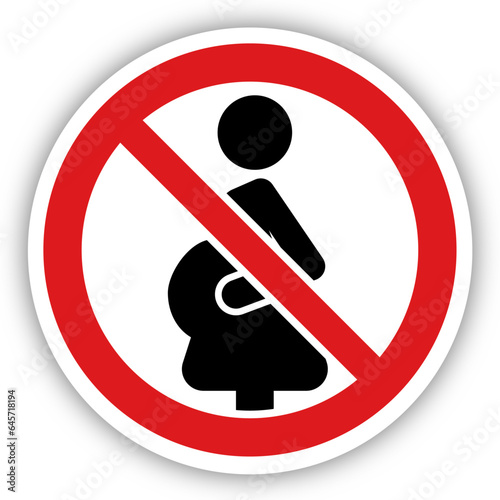 Panneau interdiction signalisation interdit rond rouge femme enceinte