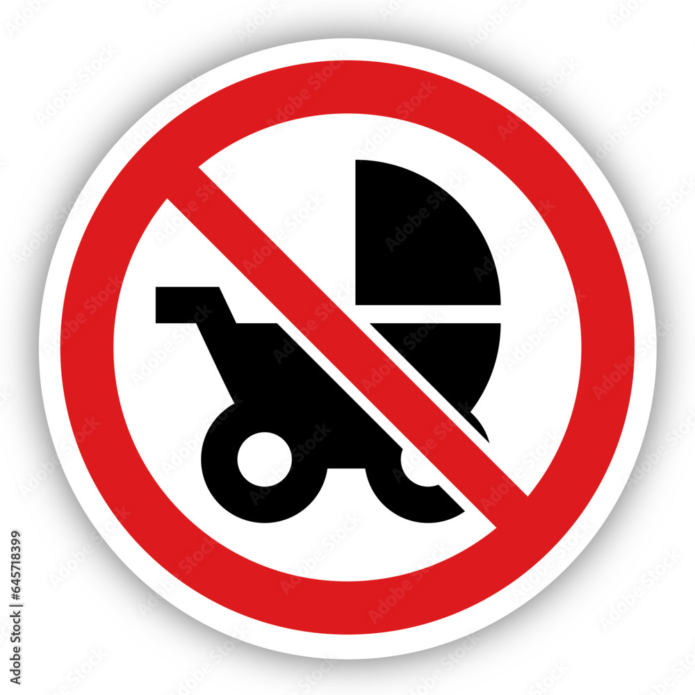 Panneau interdiction signalisation interdit rond rouge poussette Panneau interdiction signalisation interdit rond rouge poussette