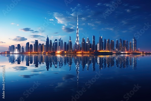 Dubai Sheikh Zayed Road and Burj Khalifa photo
