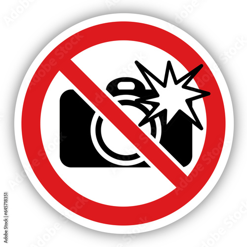 Panneau interdiction signalisation interdit rond rouge photo flash