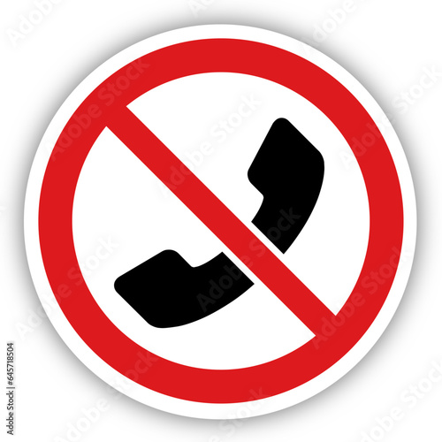 Panneau interdiction signalisation interdit rond rouge Telephone