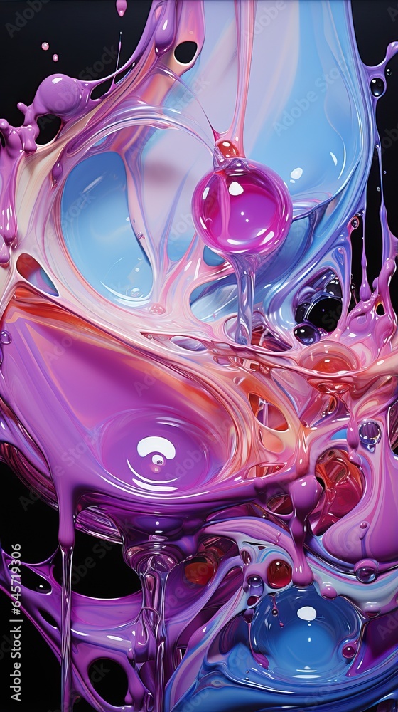 Fototapeta premium Colorful Fluid Flowing over an Abstract Background. Insane Reflections.