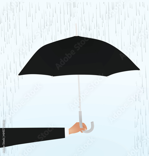 Hand hold umbrella. vector illustration