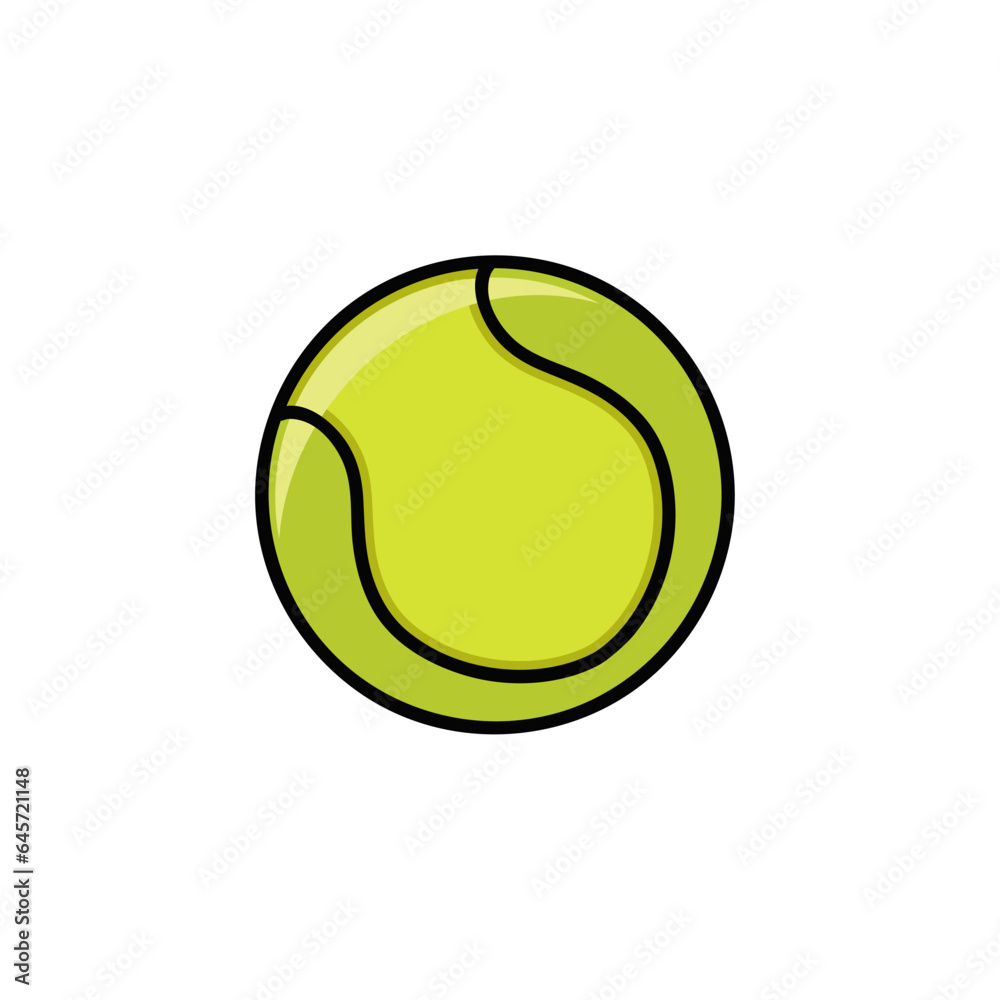 colorful tennis ball cartoon style icon
