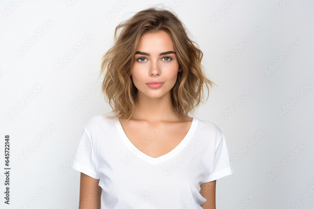 Woman portrait made with Generative AI technology Woman portrait made with Generative AI technology