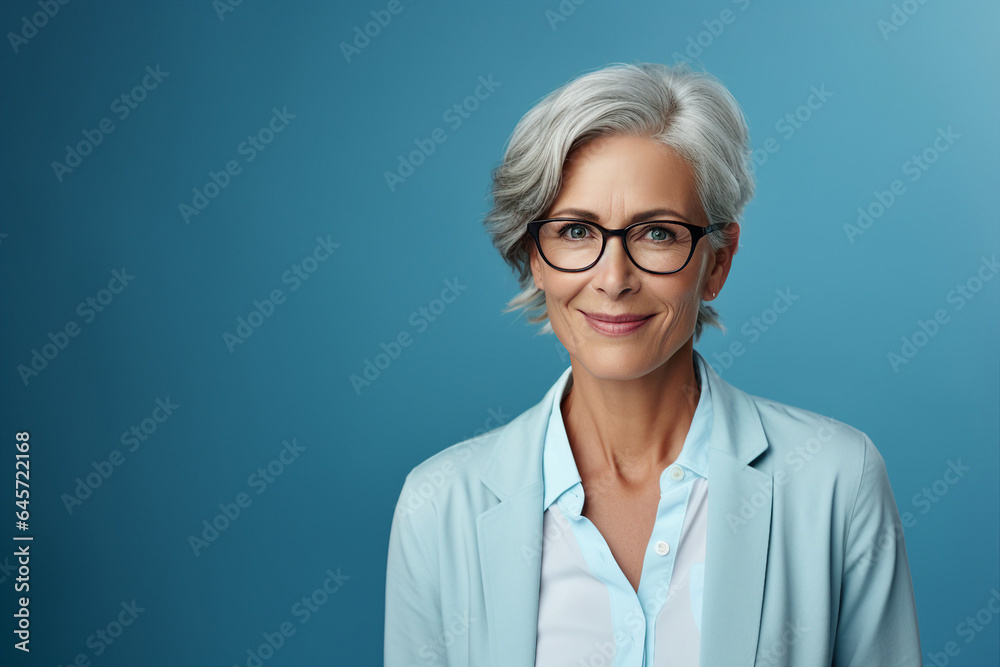 Aged attractive woman portrait made with Generative AI technology Aged attractive woman portrait made with Generative AI technology