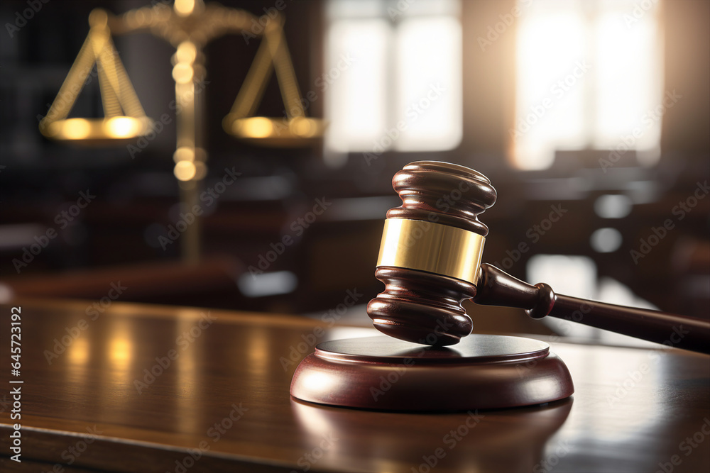 Golden scales of justice on the background Justice concept Generative