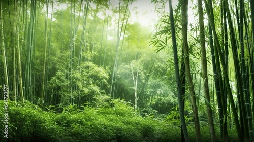 green bamboo forest