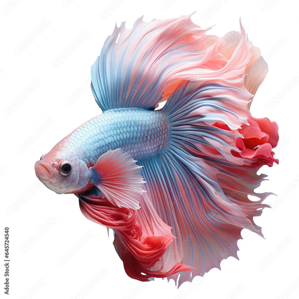 Fototapeta premium Vibrant betta fish on transparent background