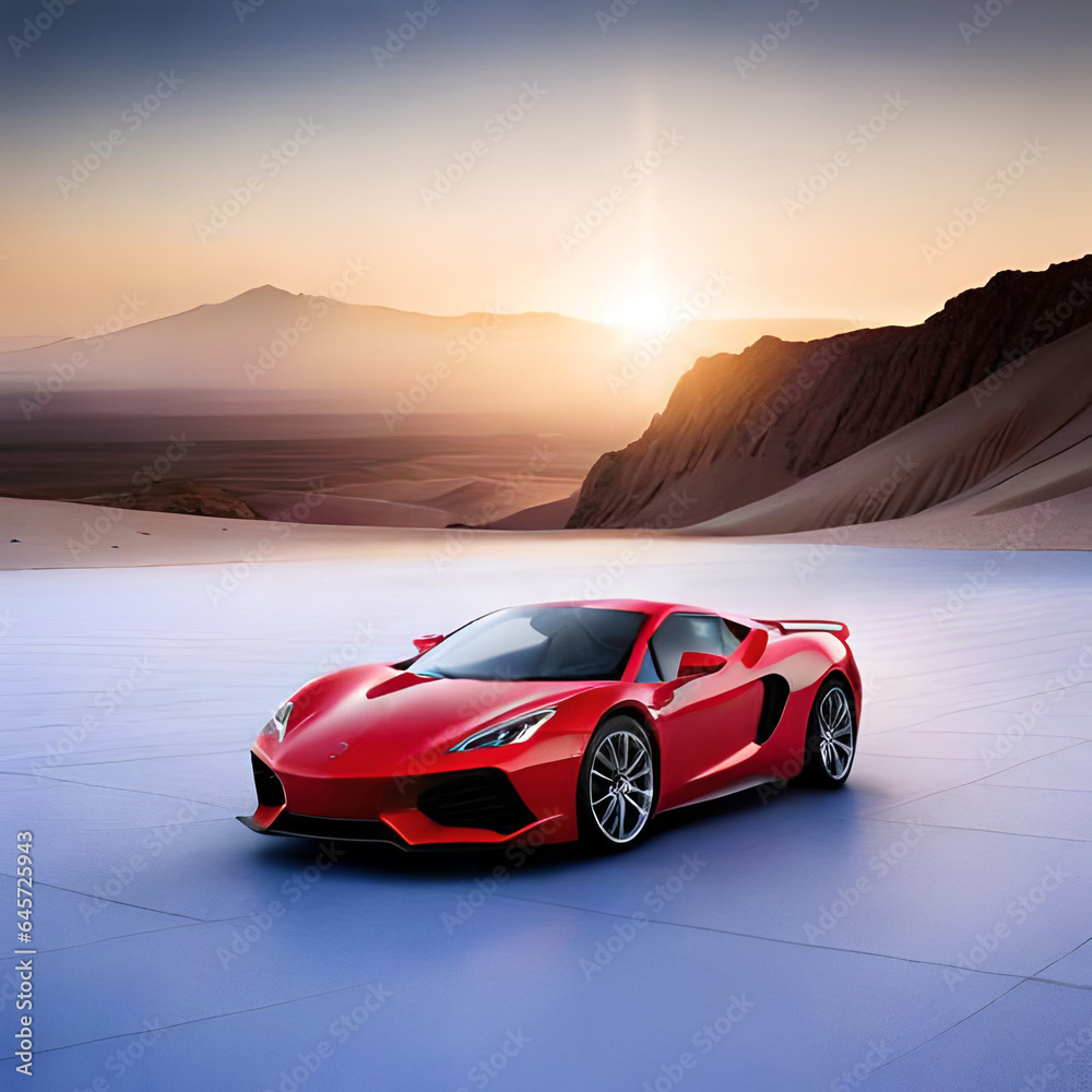 Naklejka premium car on the beach