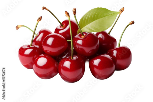 Photo cherries on white background