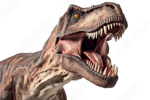 A screaming tyrannosaurus rex, t-rex, isolated