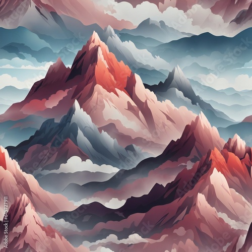 mountain illustration pattern for tiling