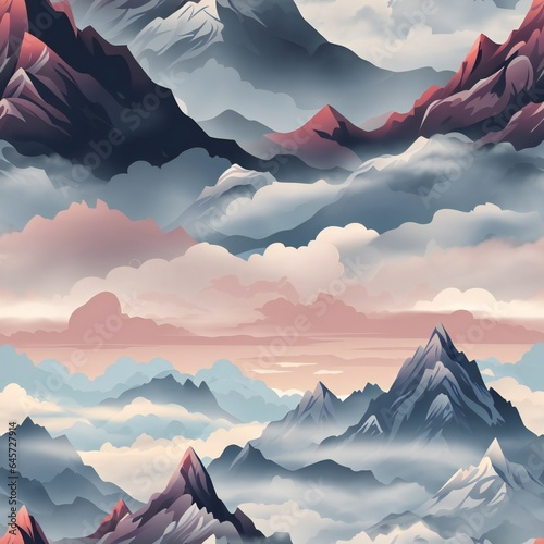mountain illustration pattern for tiling