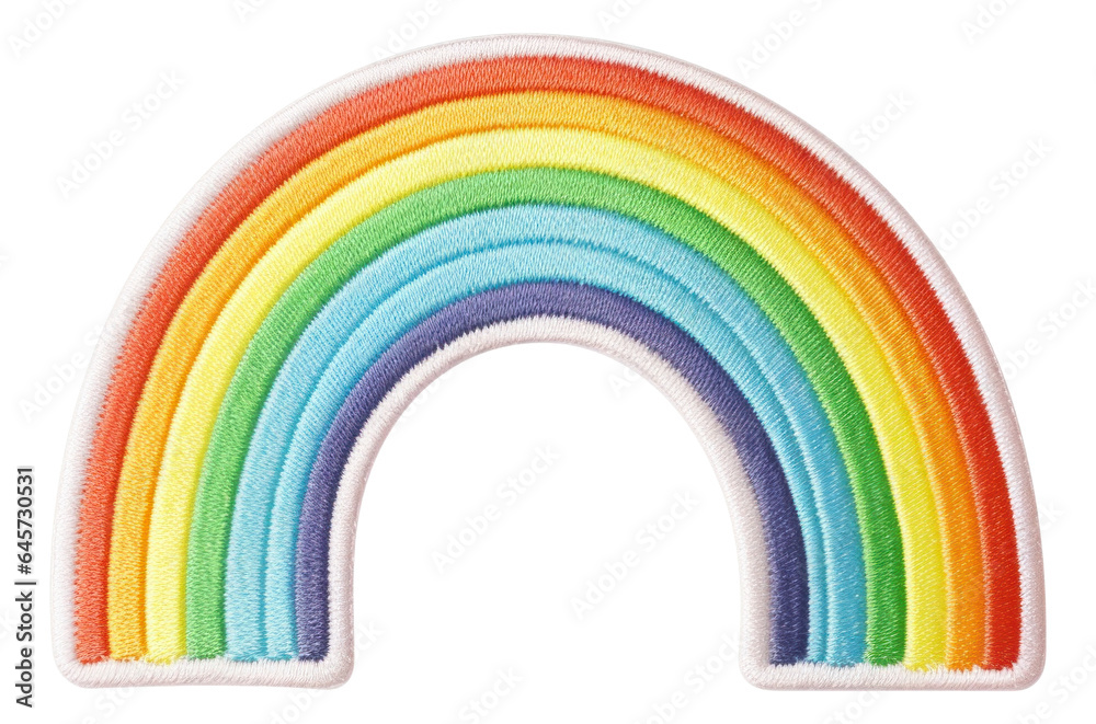 Obraz premium Rainbow embroidery patch isolated.