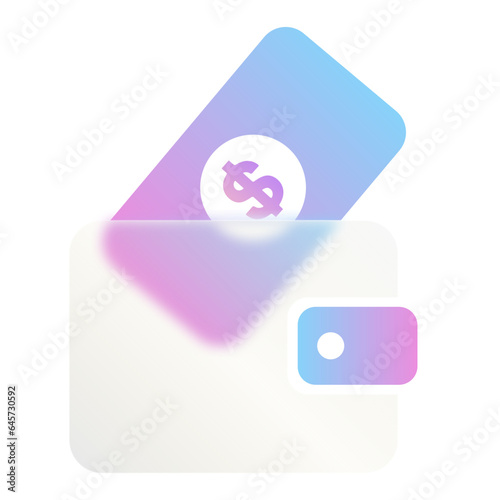 Wallet Payment Glassmorphism UI Icon Sign and Symbol Design Illustrator Png Svg	