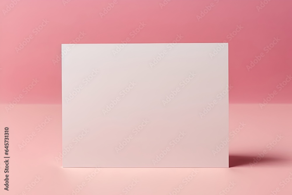 Business white card mockup on pink background Business white card mockup on pink background