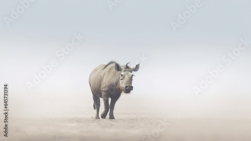 A minimalist photograph of an animal