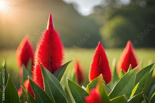 Selective focussed view of vibrant red coloured photo